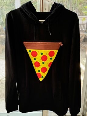 ScrapTownUSA classic “Pizza Pocket Hoodie” w/ Front Pocket & pizza pouch-unused.